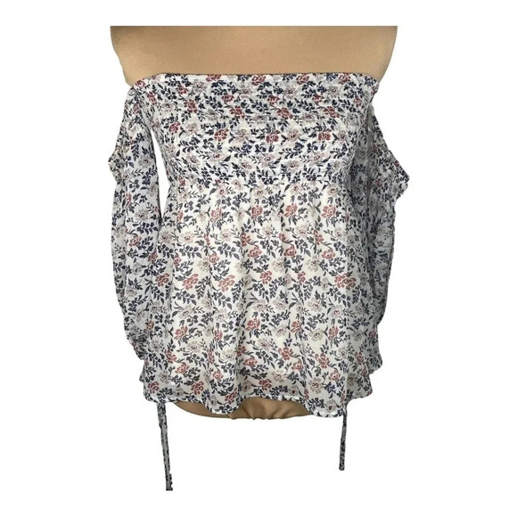 American Eagle Pretty Floral Off Shoulder Top XS - Picture 1 of 8